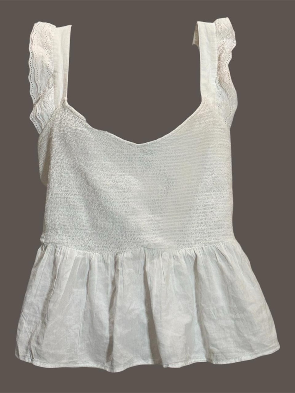 Old Navy White Ruffle Tank Top – Size Xl